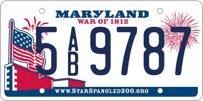 MD license plate 5AB9787