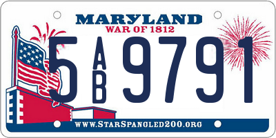 MD license plate 5AB9791