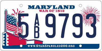 MD license plate 5AB9793