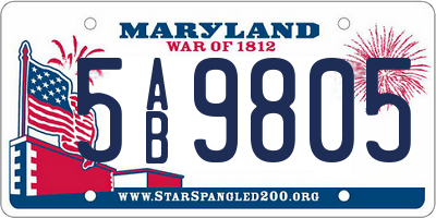 MD license plate 5AB9805