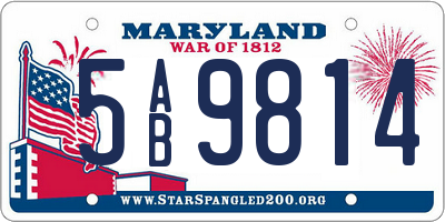 MD license plate 5AB9814