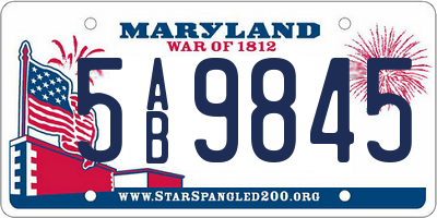 MD license plate 5AB9845