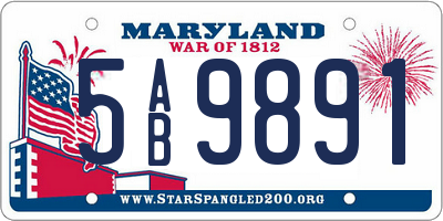 MD license plate 5AB9891