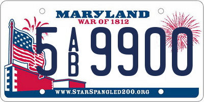 MD license plate 5AB9900