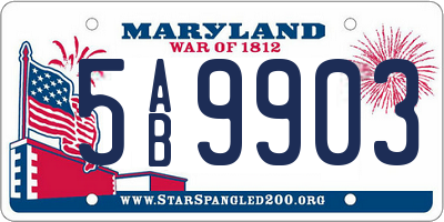 MD license plate 5AB9903
