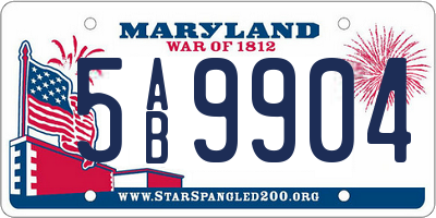 MD license plate 5AB9904
