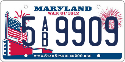 MD license plate 5AB9909