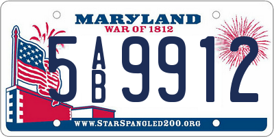 MD license plate 5AB9912