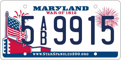 MD license plate 5AB9915