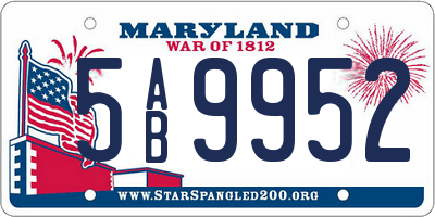 MD license plate 5AB9952