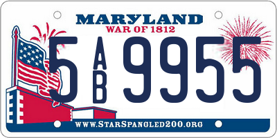 MD license plate 5AB9955