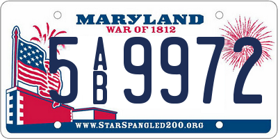 MD license plate 5AB9972