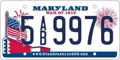 MD license plate 5AB9976