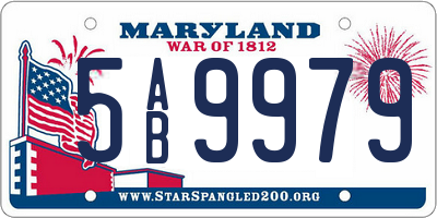MD license plate 5AB9979