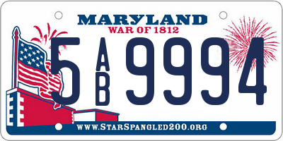 MD license plate 5AB9994