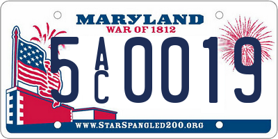 MD license plate 5AC0019