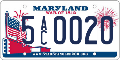MD license plate 5AC0020
