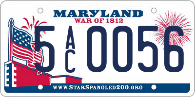 MD license plate 5AC0056