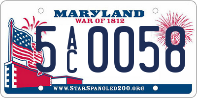 MD license plate 5AC0058