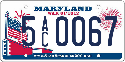MD license plate 5AC0067