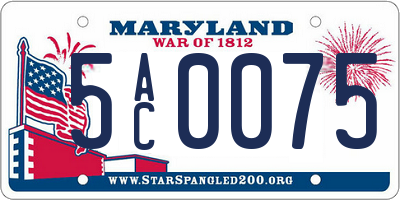 MD license plate 5AC0075