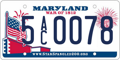 MD license plate 5AC0078