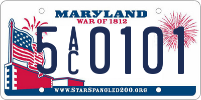 MD license plate 5AC0101