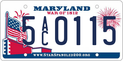 MD license plate 5AC0115