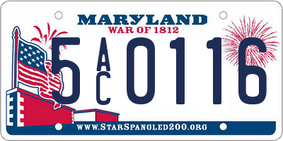 MD license plate 5AC0116