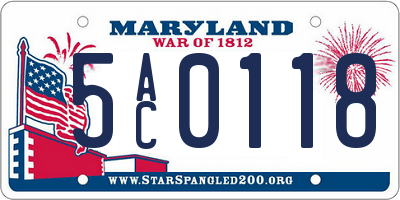 MD license plate 5AC0118