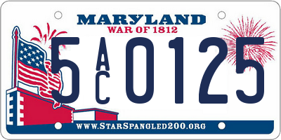 MD license plate 5AC0125