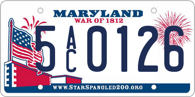MD license plate 5AC0126