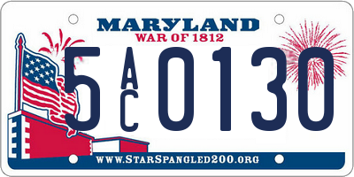 MD license plate 5AC0130
