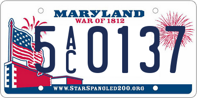 MD license plate 5AC0137