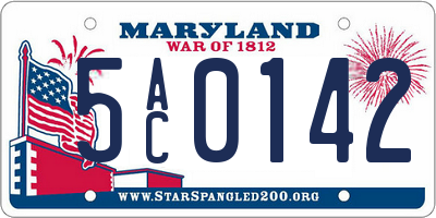 MD license plate 5AC0142