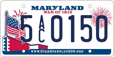 MD license plate 5AC0150