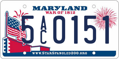 MD license plate 5AC0151