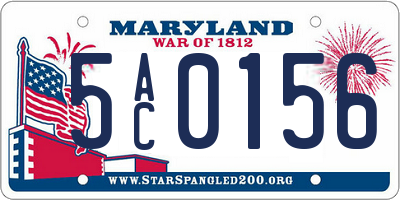 MD license plate 5AC0156