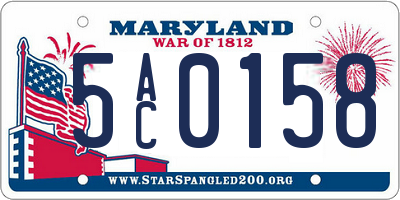 MD license plate 5AC0158