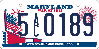 MD license plate 5AC0189