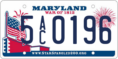 MD license plate 5AC0196