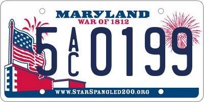 MD license plate 5AC0199