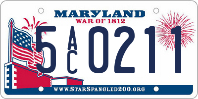 MD license plate 5AC0211