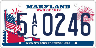 MD license plate 5AC0246