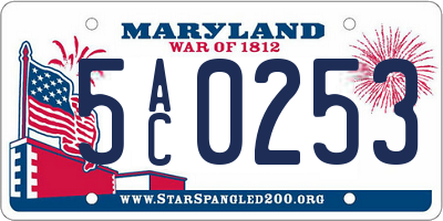 MD license plate 5AC0253