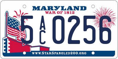 MD license plate 5AC0256