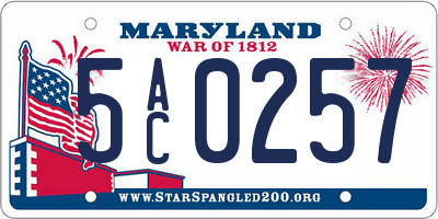 MD license plate 5AC0257