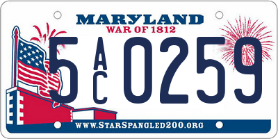 MD license plate 5AC0259