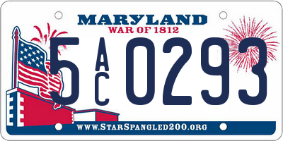 MD license plate 5AC0293