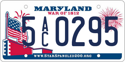 MD license plate 5AC0295